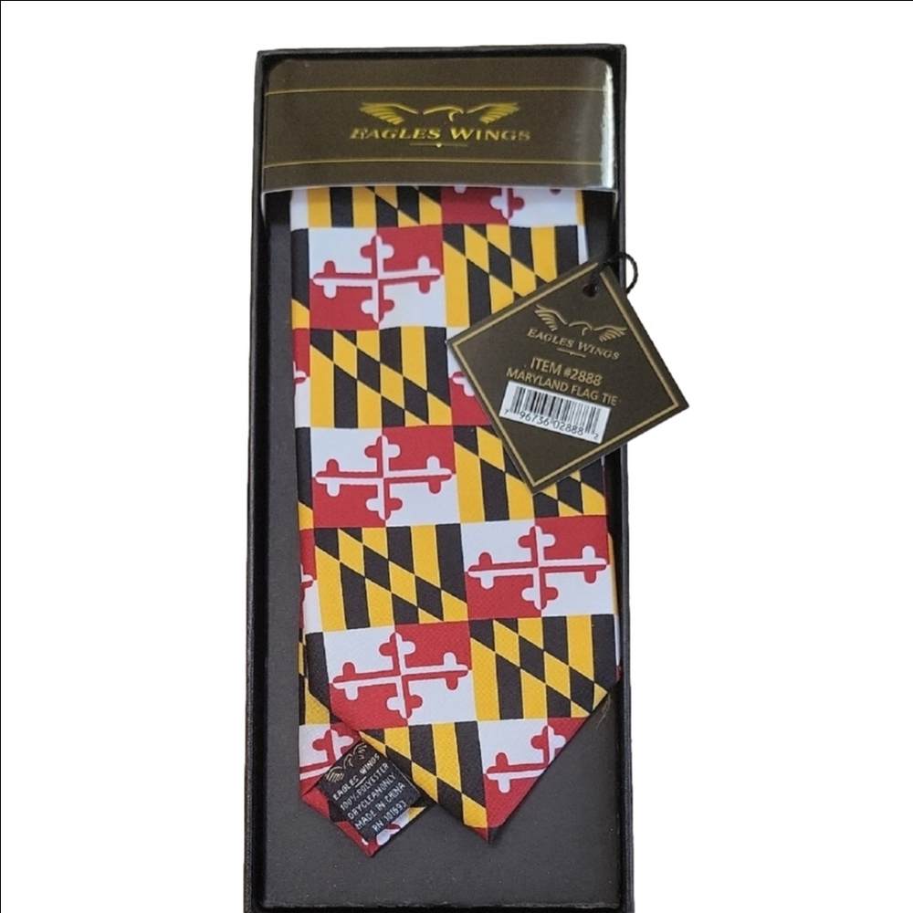 Maryland Flag Neck Tie Red, Yellow, Black New In Box